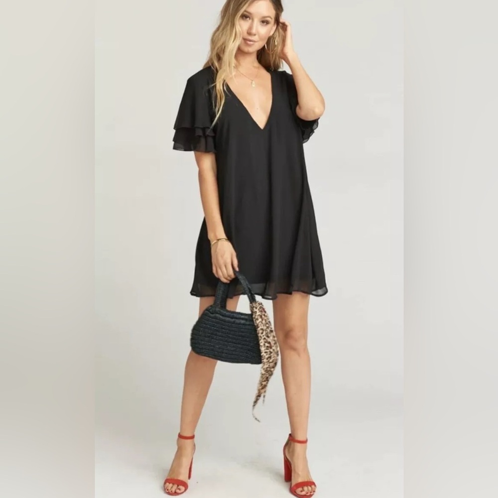 Show Me Your Mumu Black Chiffon Mini Disick Dress Women's XS